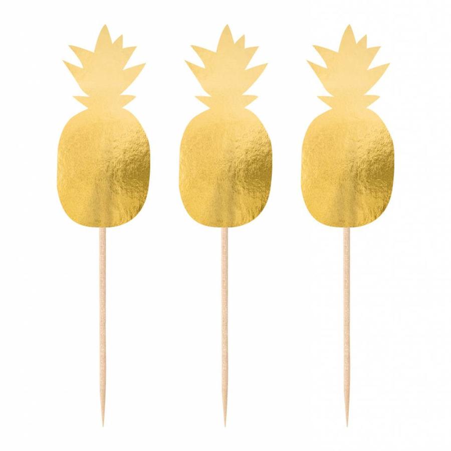 Party Prikkertjes Golden Pineapple - 20 stuks-1