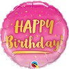 Qualatex Folieballon Birthday Pink & Gold
