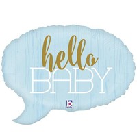 Folieballon Shape - Hello Baby Blue