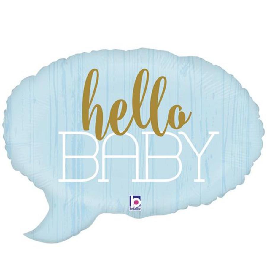 Folieballon Shape - Hello Baby Blue-1