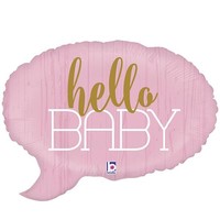 Folieballon Shape - Hello Baby Pink