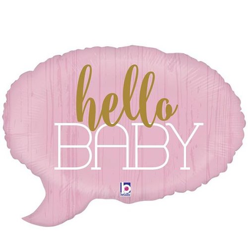 Folieballon Shape - Hello Baby Pink - 61cm 