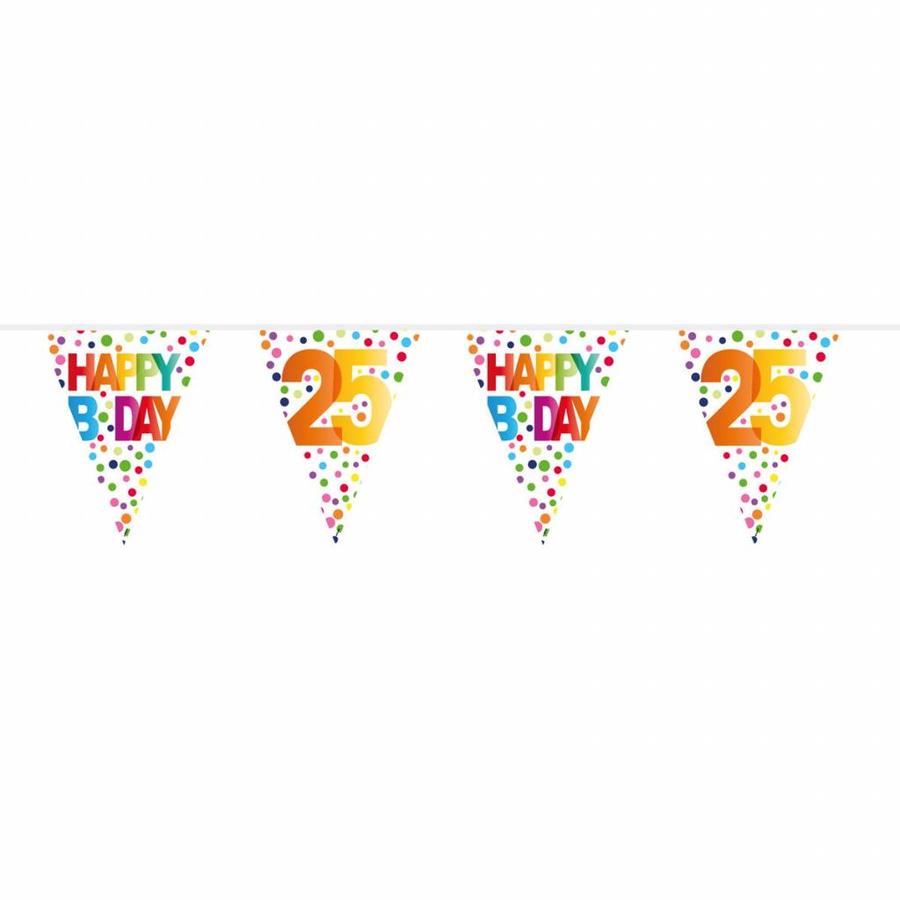 Vlaggenlijn Happy Birthday Dots 25 - 10 meter-1