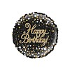 Folieballon - Sparkling zwart Happy Birthday Holograpic