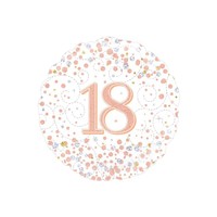 Folieballon - 18th Sparkling Fizz Birthday White & Rose Gold