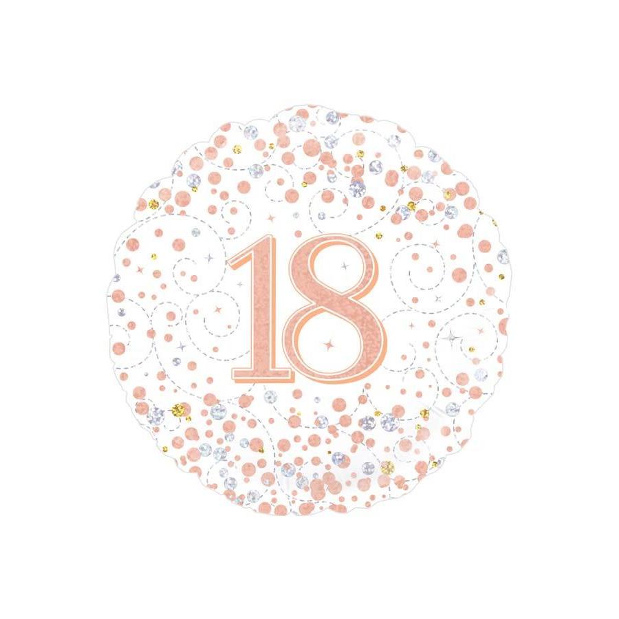 Folieballon - 18th Sparkling Fizz Birthday White & Rose Gold-1