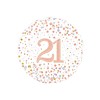 Folieballon - 21th Sparkling Fizz Birthday White & Rose Gold