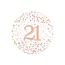 PartyXplosion Folieballon - 21th Sparkling Fizz Birthday White & Rose Gold