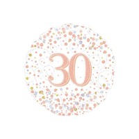 Folieballon - 30th Sparkling Fizz Birthday White & Rose Gold