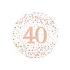 Folieballon - 40th Sparkling Fizz Birthday White & Rose Gold