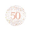 Folieballon - 50th Sparkling Fizz Birthday White & Rose Gold