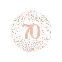 Folieballon - 70th Sparkling Fizz Birthday White & Rose Gold