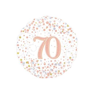 PartyXplosion Folieballon - 70th Sparkling Fizz Birthday White & Rose Gold