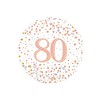 Folieballon - 80th Sparkling Fizz Birthday White & Rose Gold