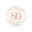 PartyXplosion Folieballon - 80th Sparkling Fizz Birthday White & Rose Gold