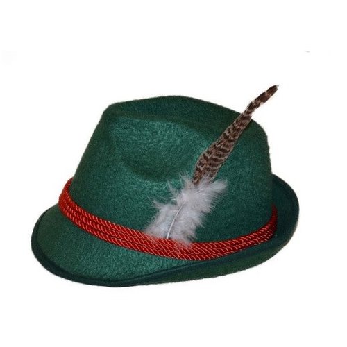 Tiroler Hoed Deluxe Met Veer Groen 