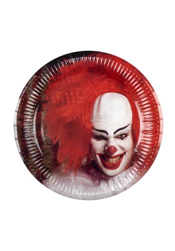 Set 6 Bordjes Horror clown - 23 cm 