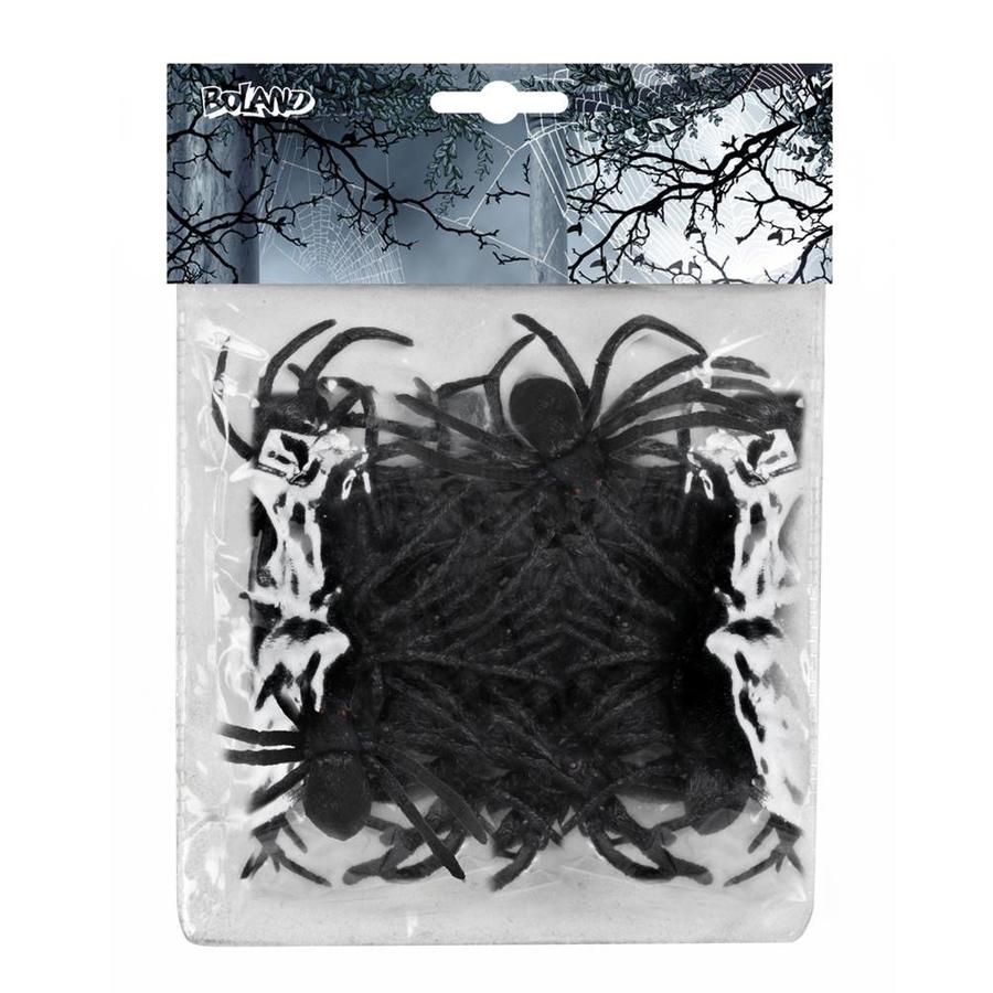 Set 12 Spinnen zwart - 5x6cm-2