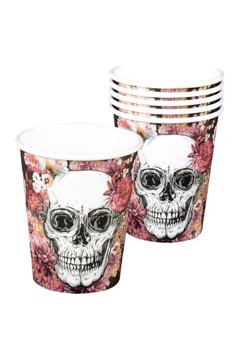 Bekertjes Day of the dead - 250 ml - 6 stuks 