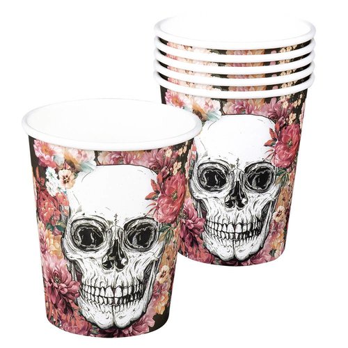 Bekertjes Day of the dead - 250 ml - 6 stuks 