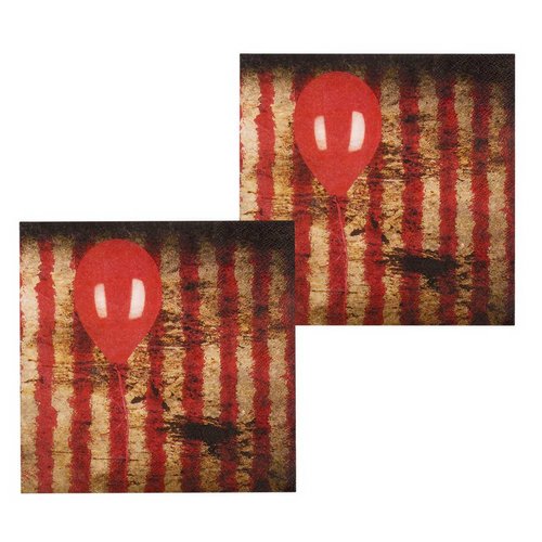 Set 12 Servetten Horror clown - 33 x 33 cm 