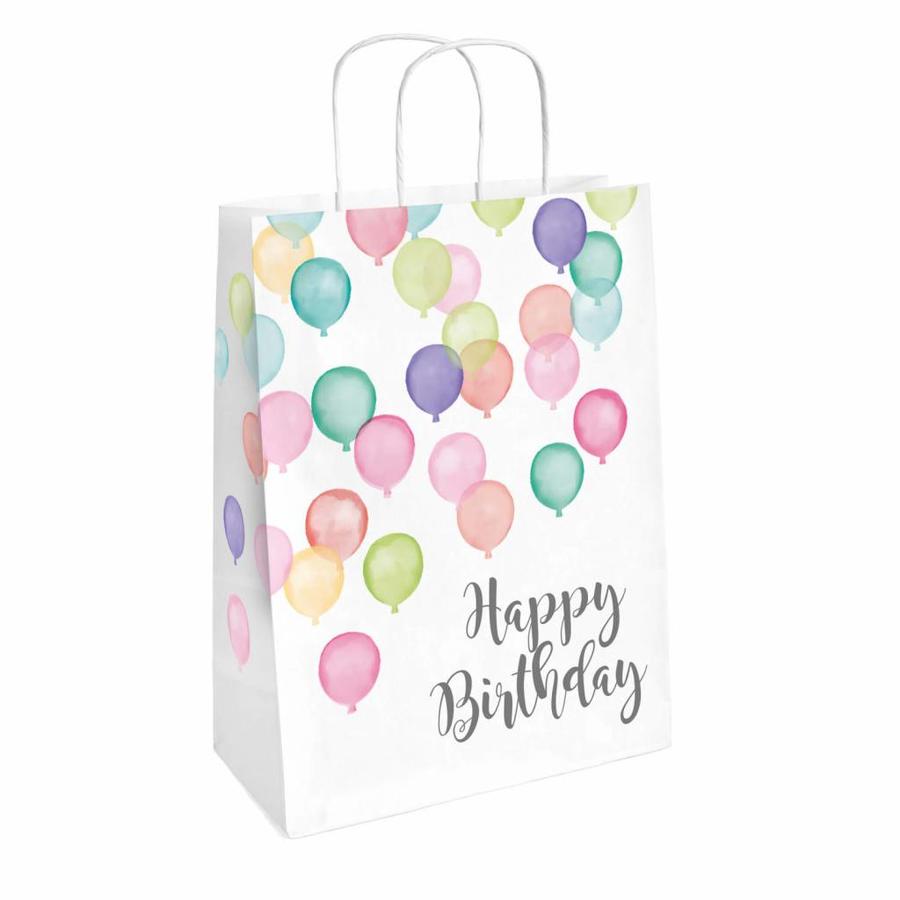 Papieren Tasje - Happy Birthday Pastel-1