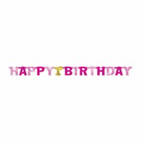 Letter Banner 1st Birthday Pink