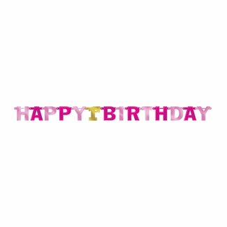 Amscan Letter Banner 1st Birthday Pink