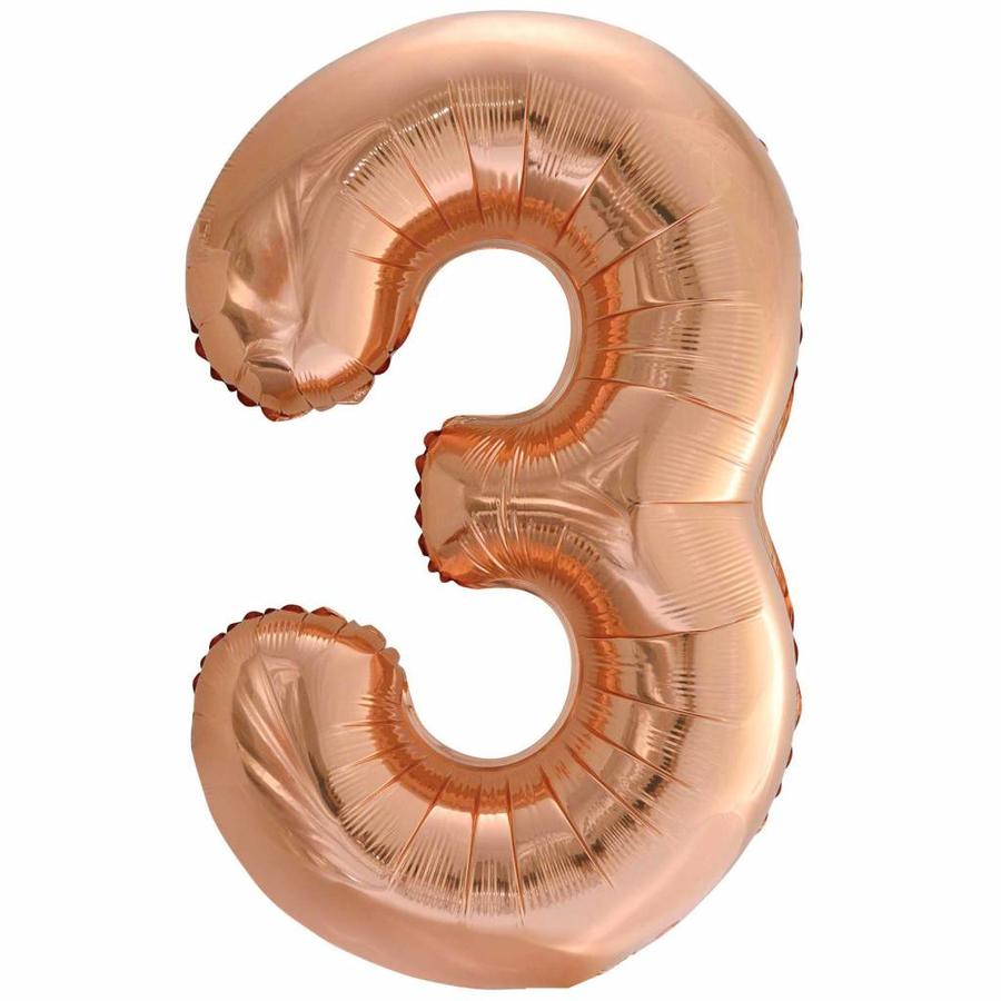 Folieballon 3 Rosé Gold 86cm Zorg Voor Party Online Feestartikelen En Ballondecoraties 