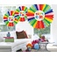 Folat Honeycomb Fan met Deco Rainbow Dots - 45cm