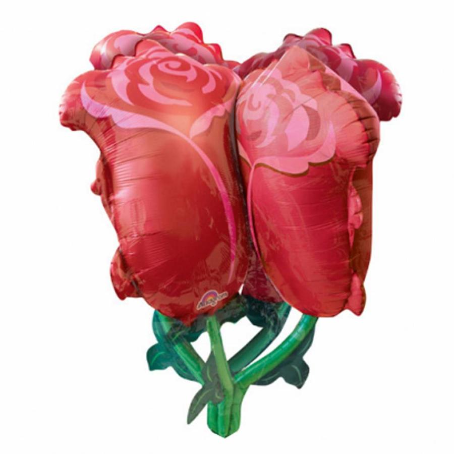 Folieballon 3D Red Roses-1