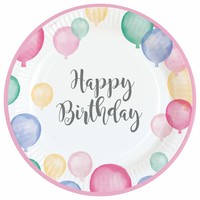 Bordjes Happy Birthday Pastel - 8 st - 23cm