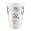 Amscan Bekertjes Happy Birthday Pastel - 8st - 250ml