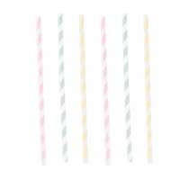 Paper Straws Happy Birthday Pastel - 12st
