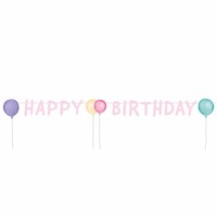 Letter Banner Happy Birthday Pastel - 1,5m