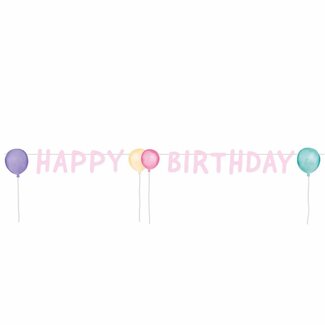 Amscan Letter Banner Happy Birthday Pastel - 1,5m