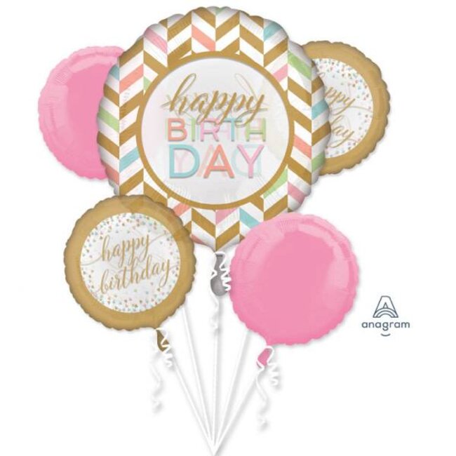 Folieballonnen Boeket "Pastel Confetti Celebration"