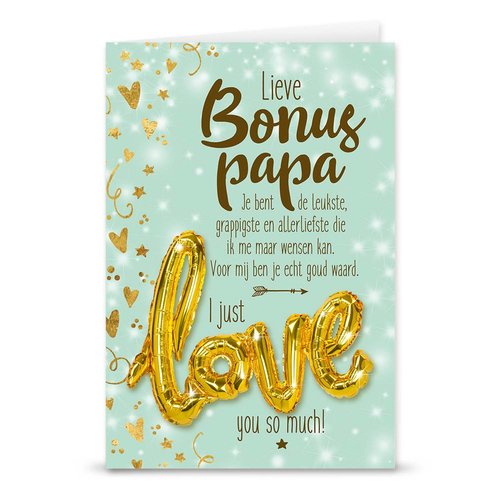 Wenskaart Love Balloon - Bonus Papa 