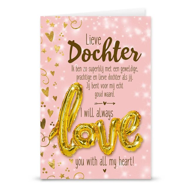 Wenskaart Love Balloon - Dochter