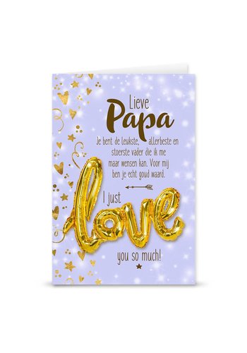 Wenskaart Love Balloon - Papa 