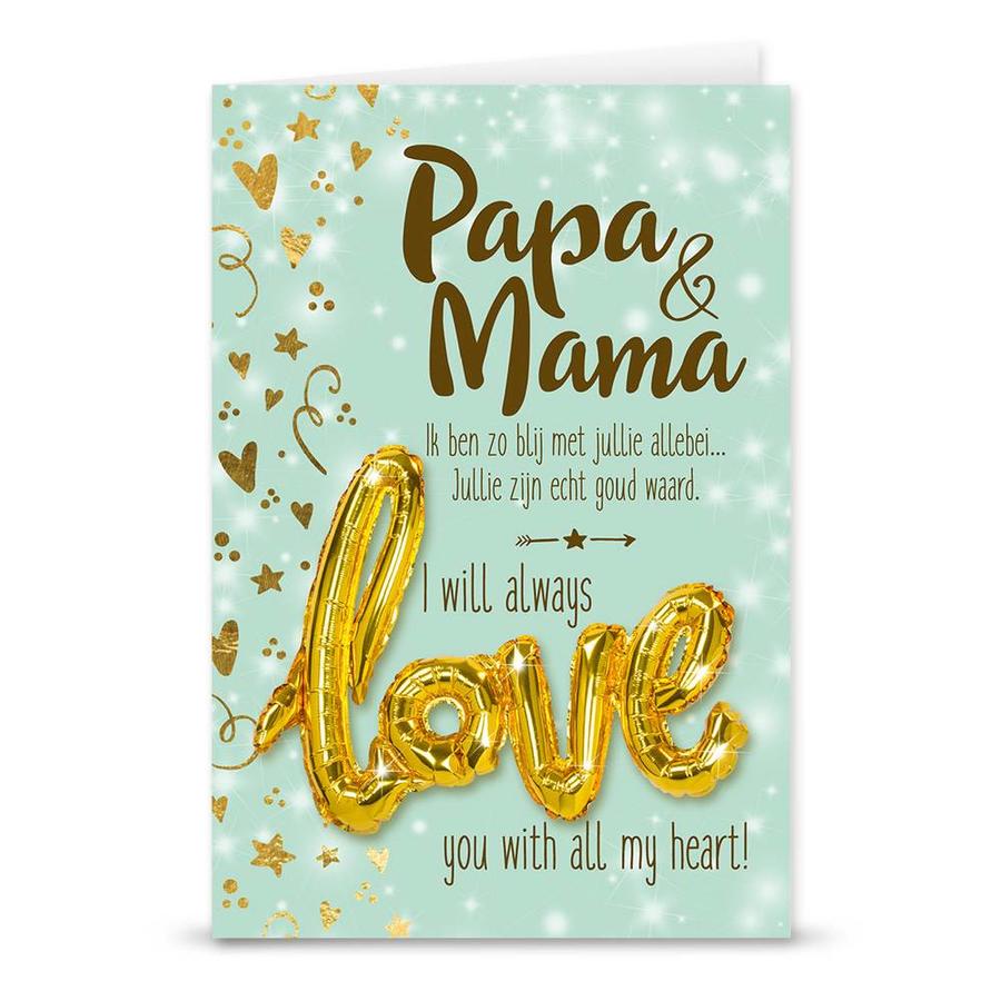 Wenskaart Love Balloon - Papa en Mama-1