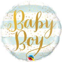 Folieballon Baby Boy Gold