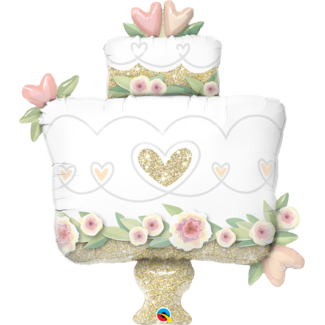 Folieballon Bruidstaart Glitter Goud