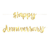 Letter banner Happy Anniversary - Goud - 1.82mtr