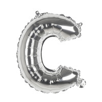 Folieballon C zilver - lucht gevuld - 36 cm