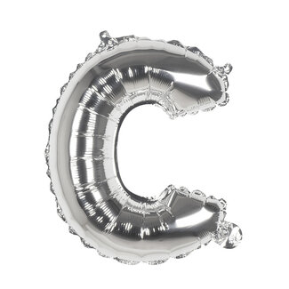 Globos Folieballon C zilver - lucht gevuld - 36 cm