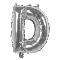 Folieballon D zilver - lucht gevuld - 36 cm
