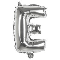 Folieballon E zilver - lucht gevuld - 36 cm