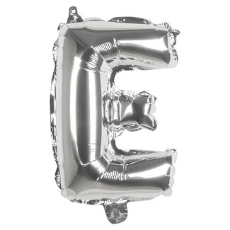 Globos Folieballon E zilver - lucht gevuld - 36 cm