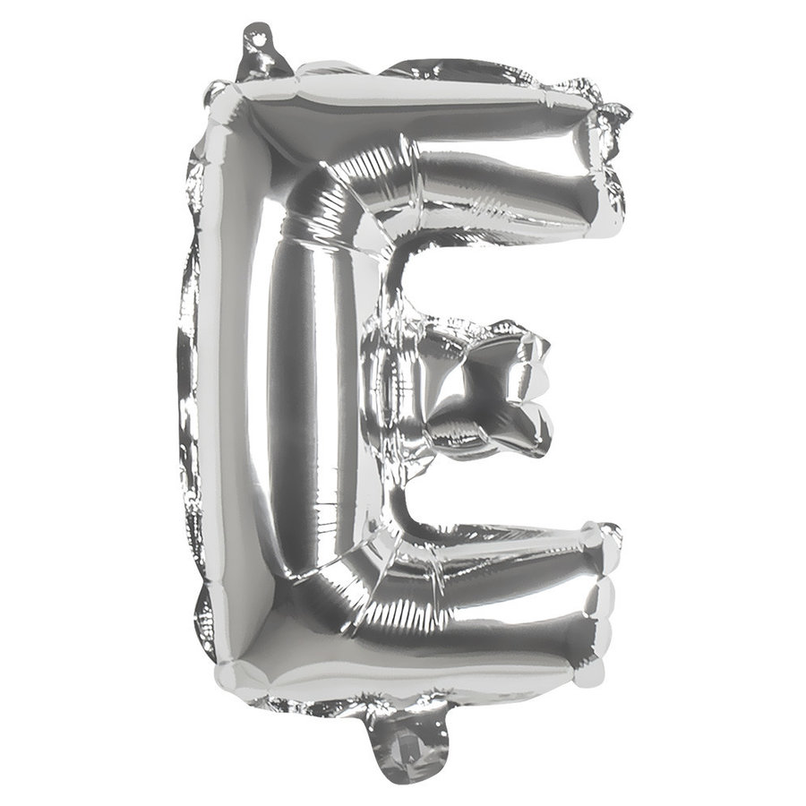 Folieballon E zilver - lucht gevuld - 36 cm-1